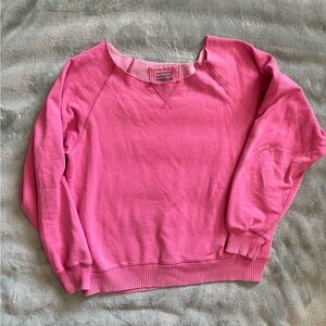american eagle pink cut off shoulder crewneck!!